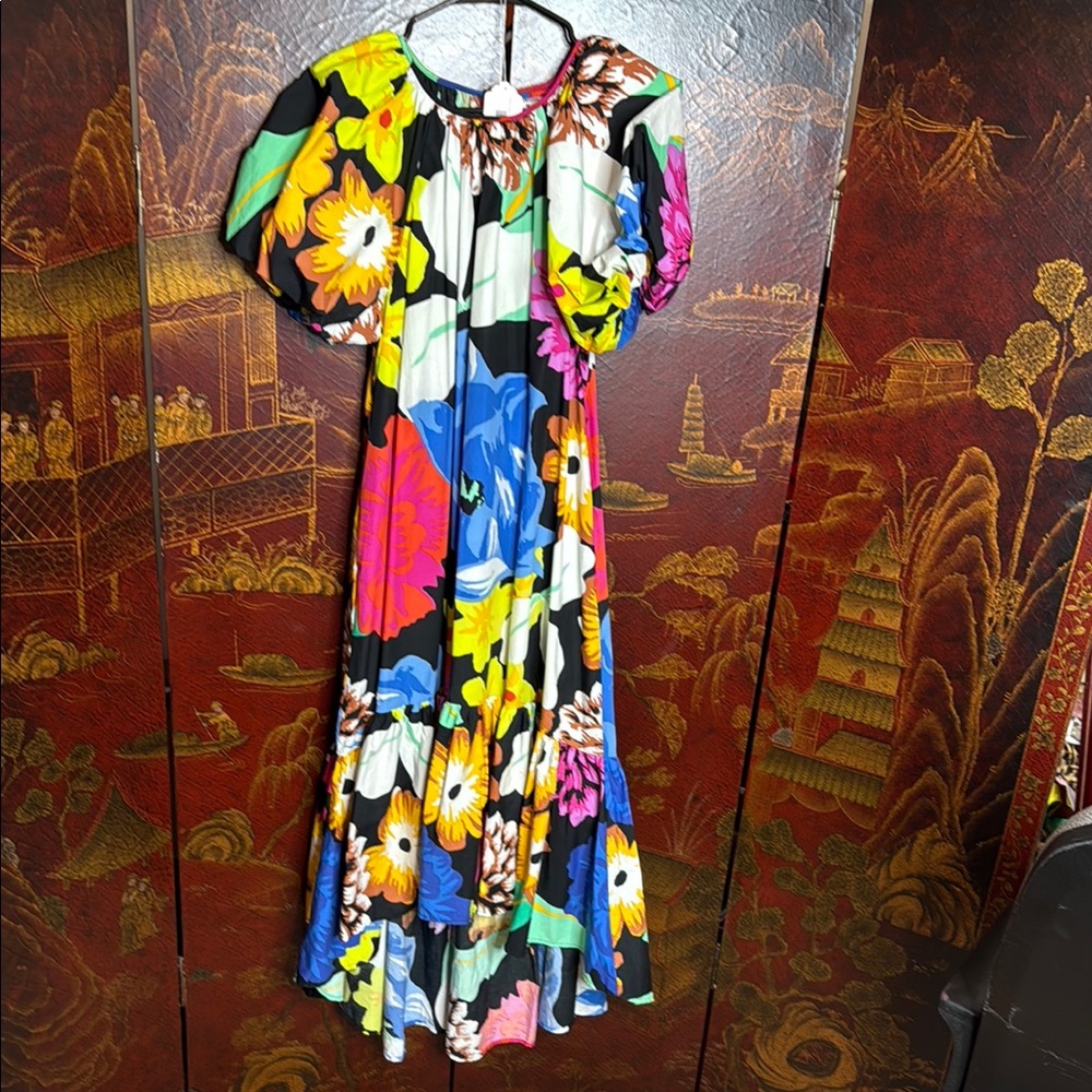 Christopher John Rogers Floral High Low Dress - Multicolor ***Missing Belt***